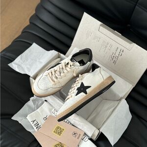 Golden Goose White Sneakers with Black Star
